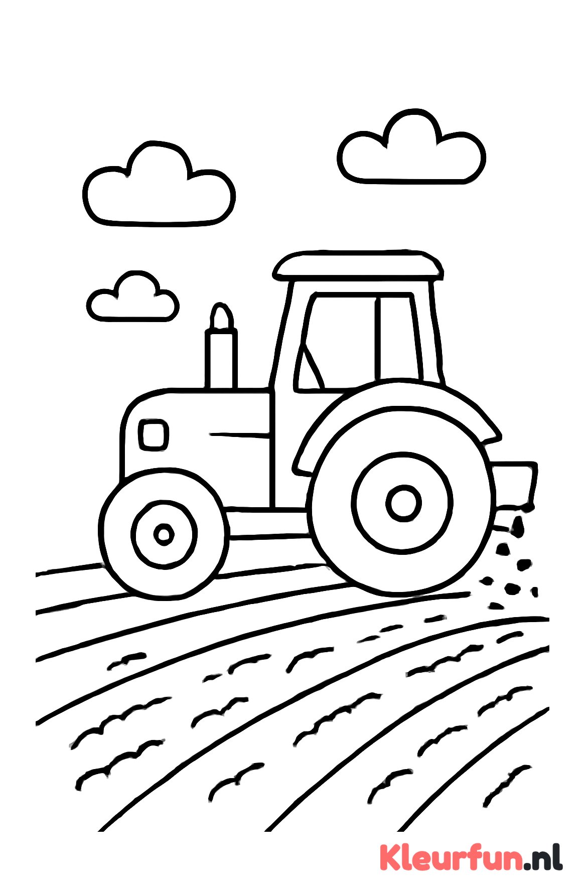 Trekker zaait het veld