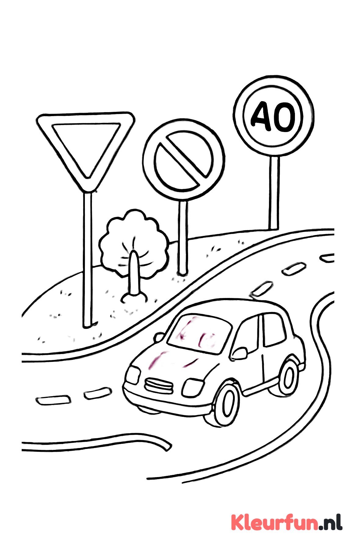 Verkeersplein met diverse verkeersborden
