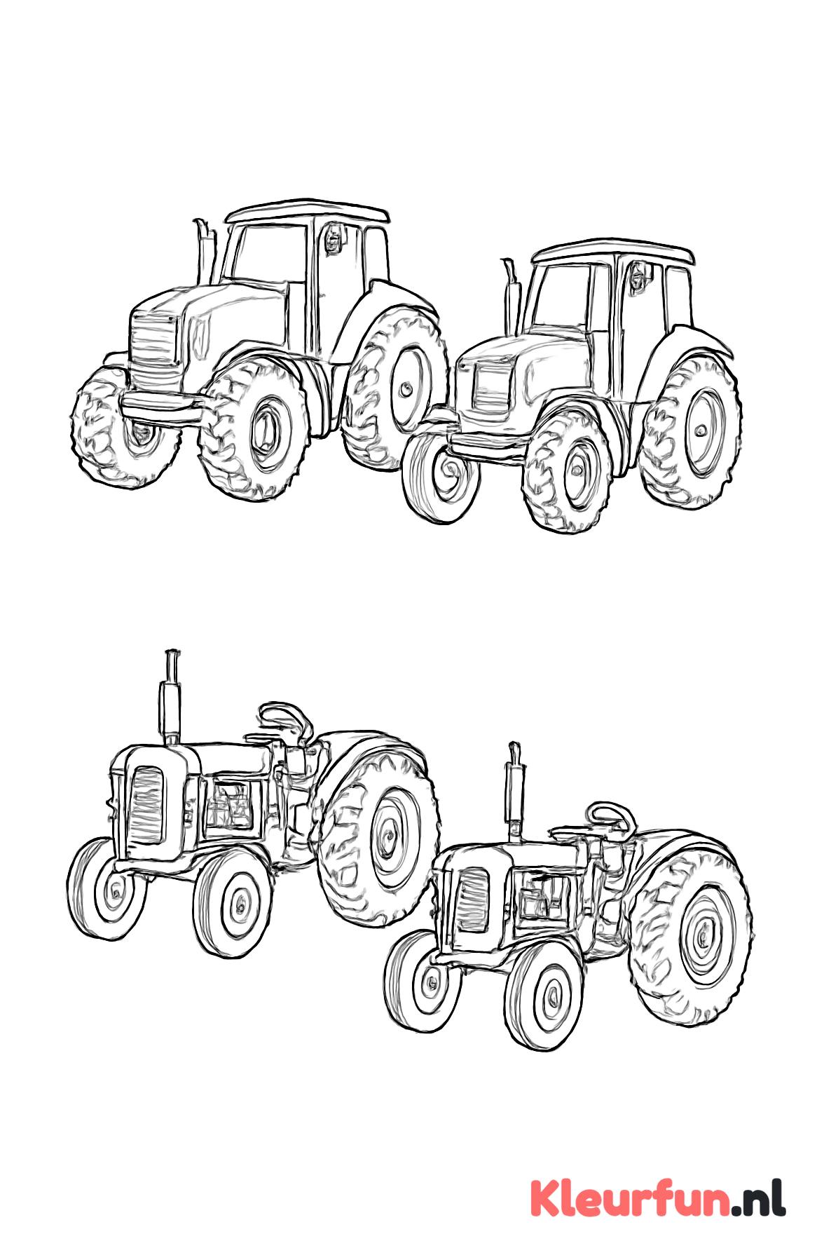 Verschillende boerderijtractoren