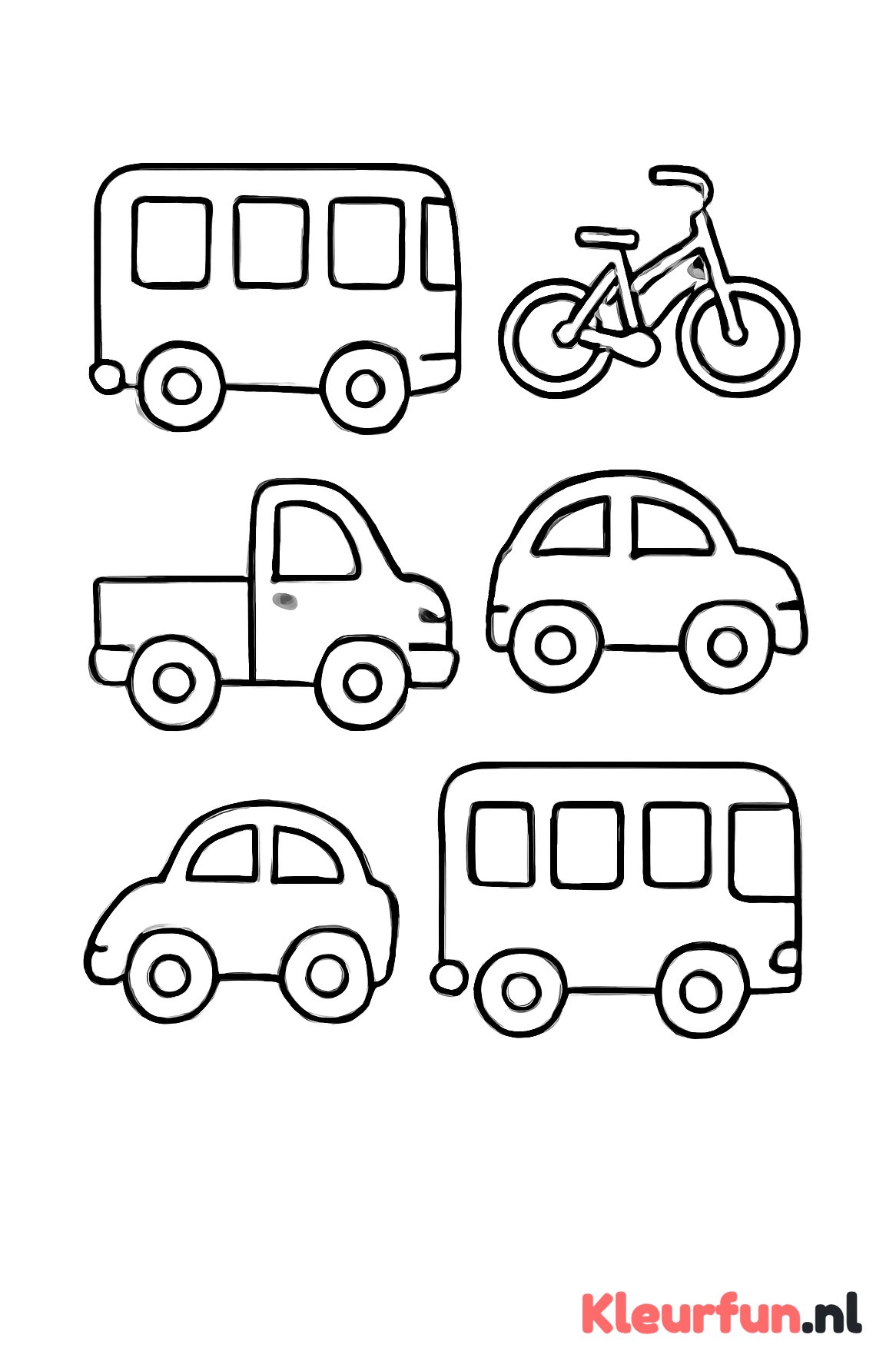 Verschillende wegvoertuigen
