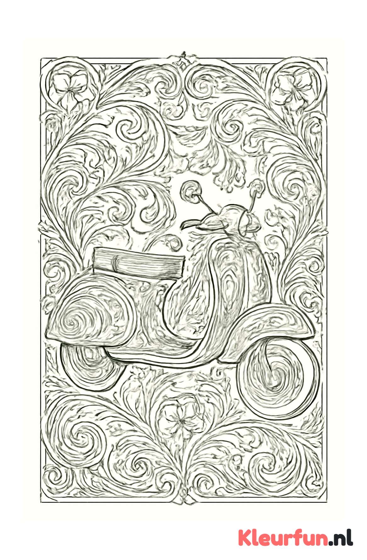 Vintage scooter in Art Nouveau stijl