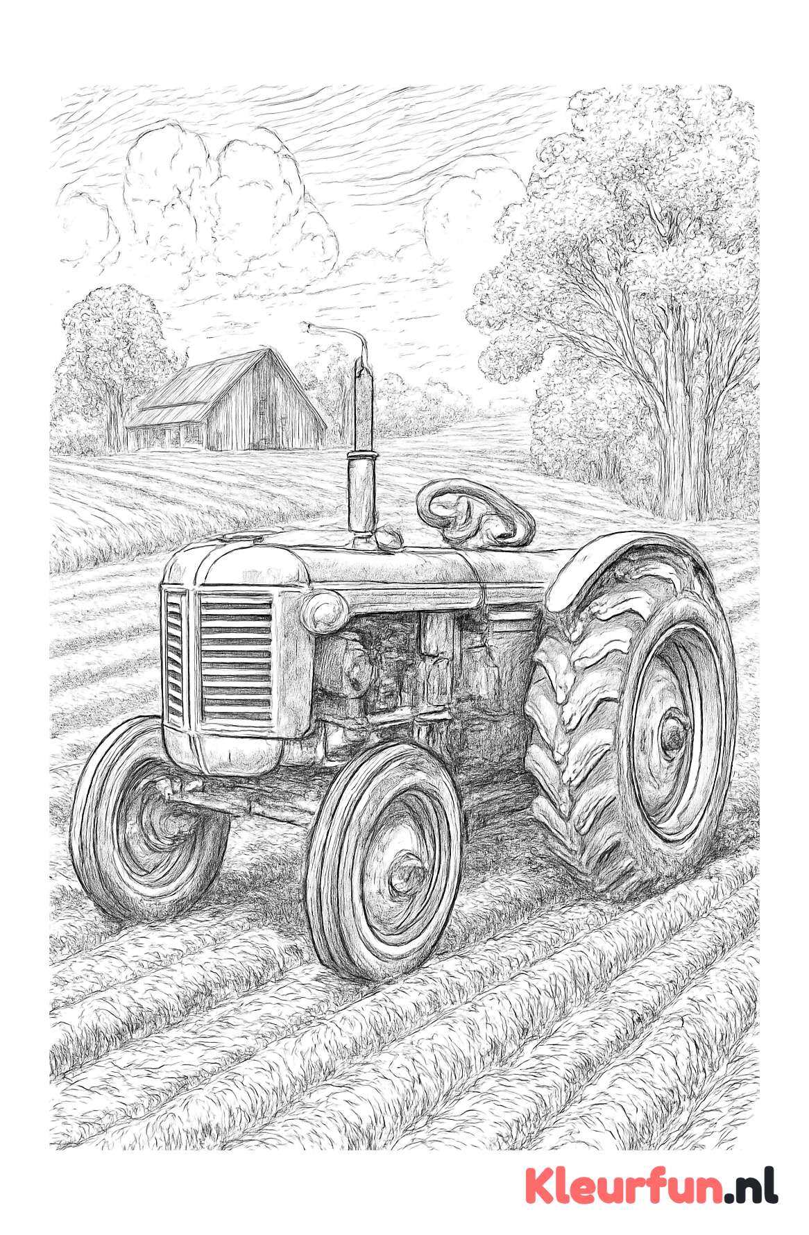 Vintage tractor op de boerderij