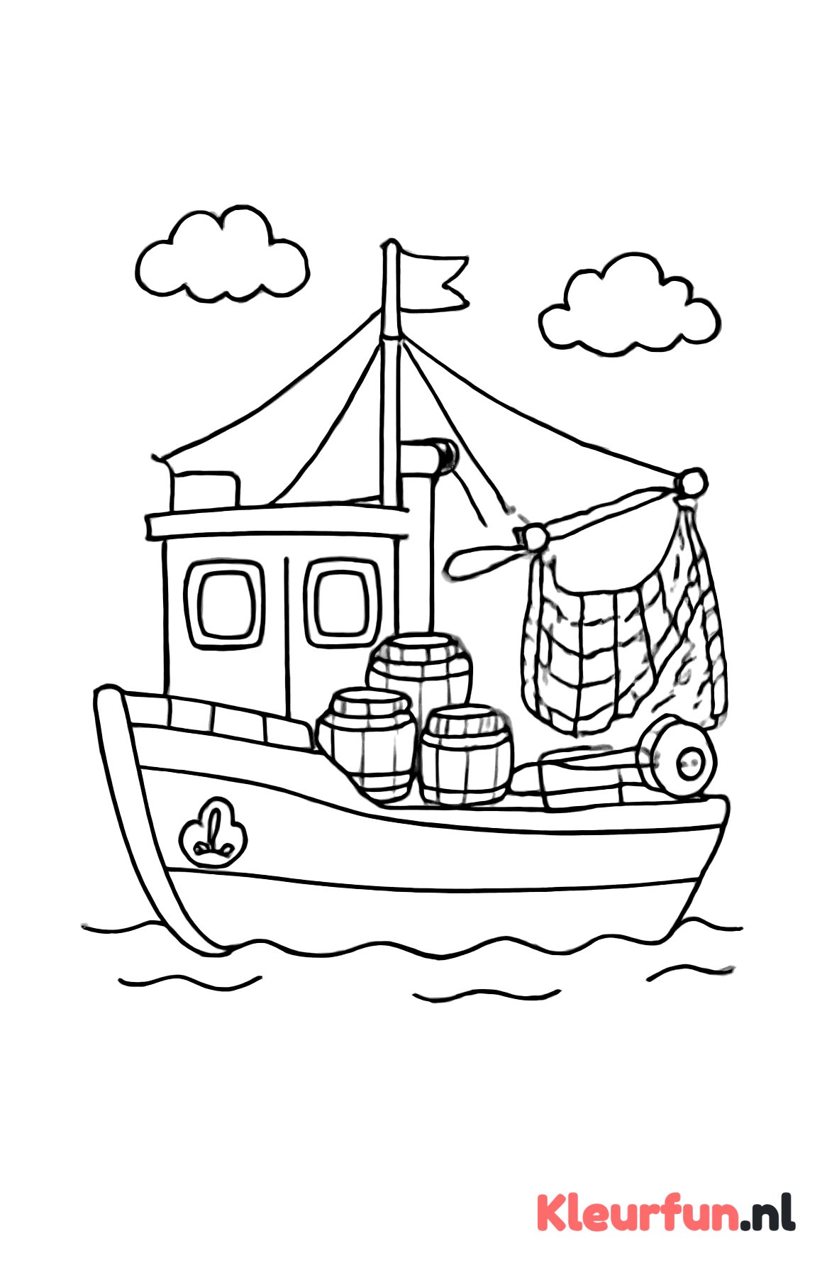 Vissersboot met netten