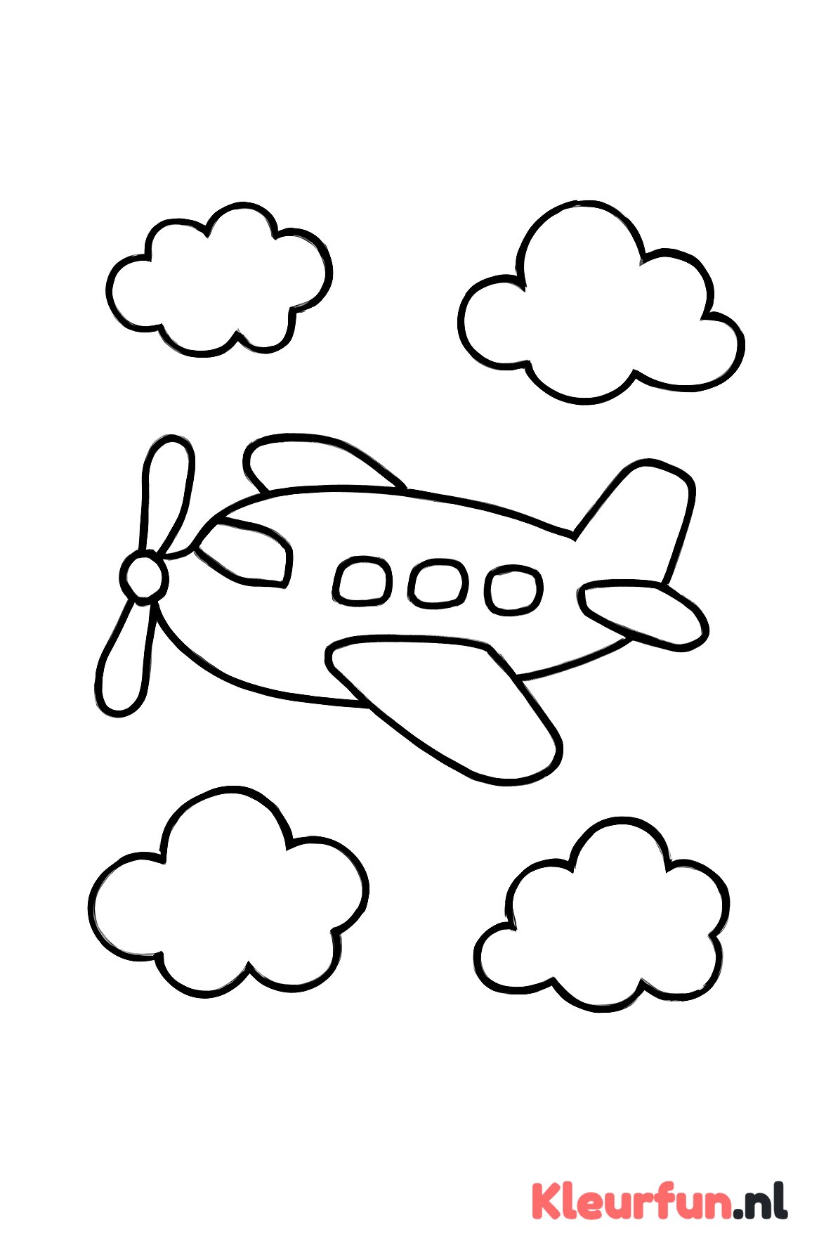 Vliegend vliegtuig boven wolken