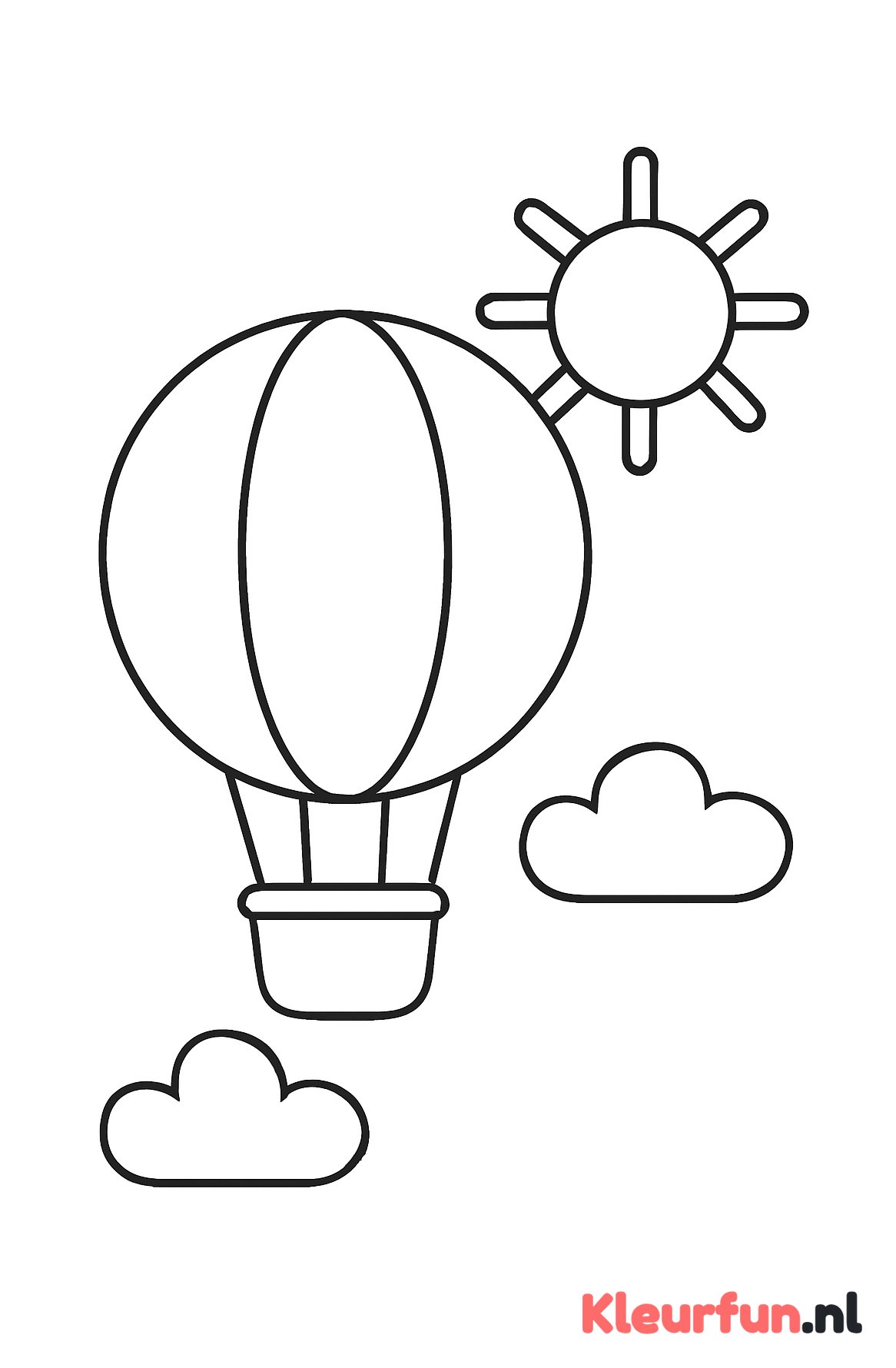 Vormvriendelijke luchtballon met zon