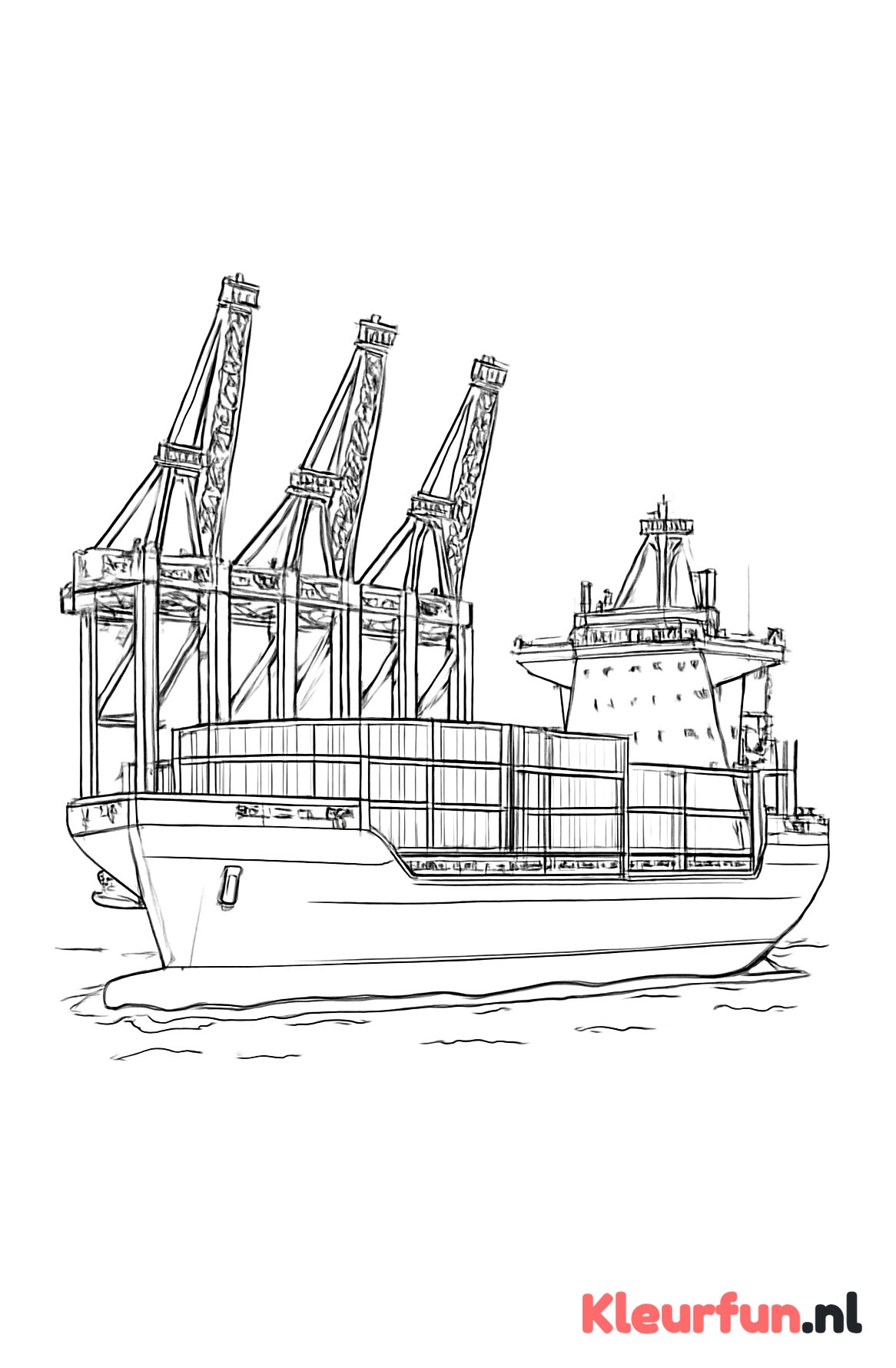 Vrachtschip met containers en kranen