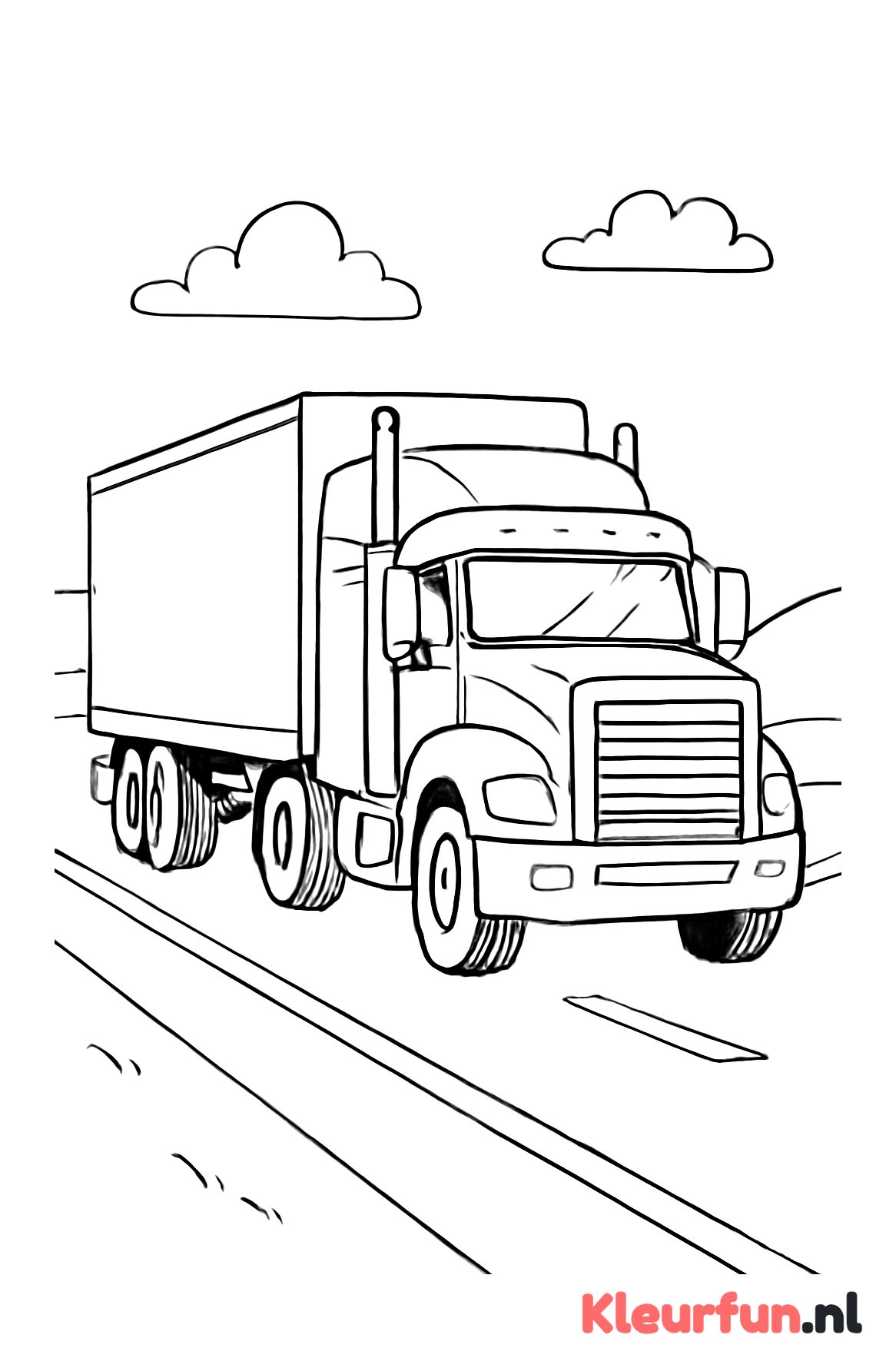 Vrachtwagen op snelweg