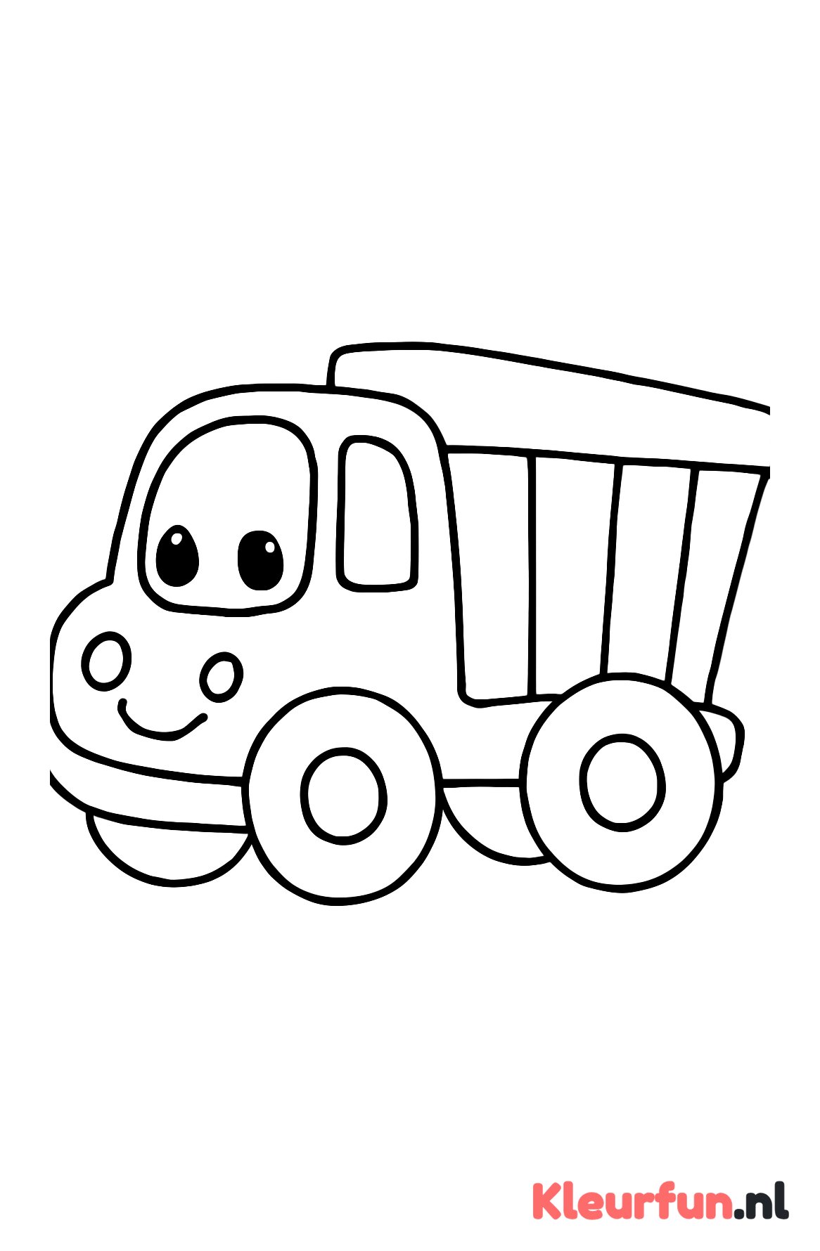 Vrolijke vrachtwagen met laadbak