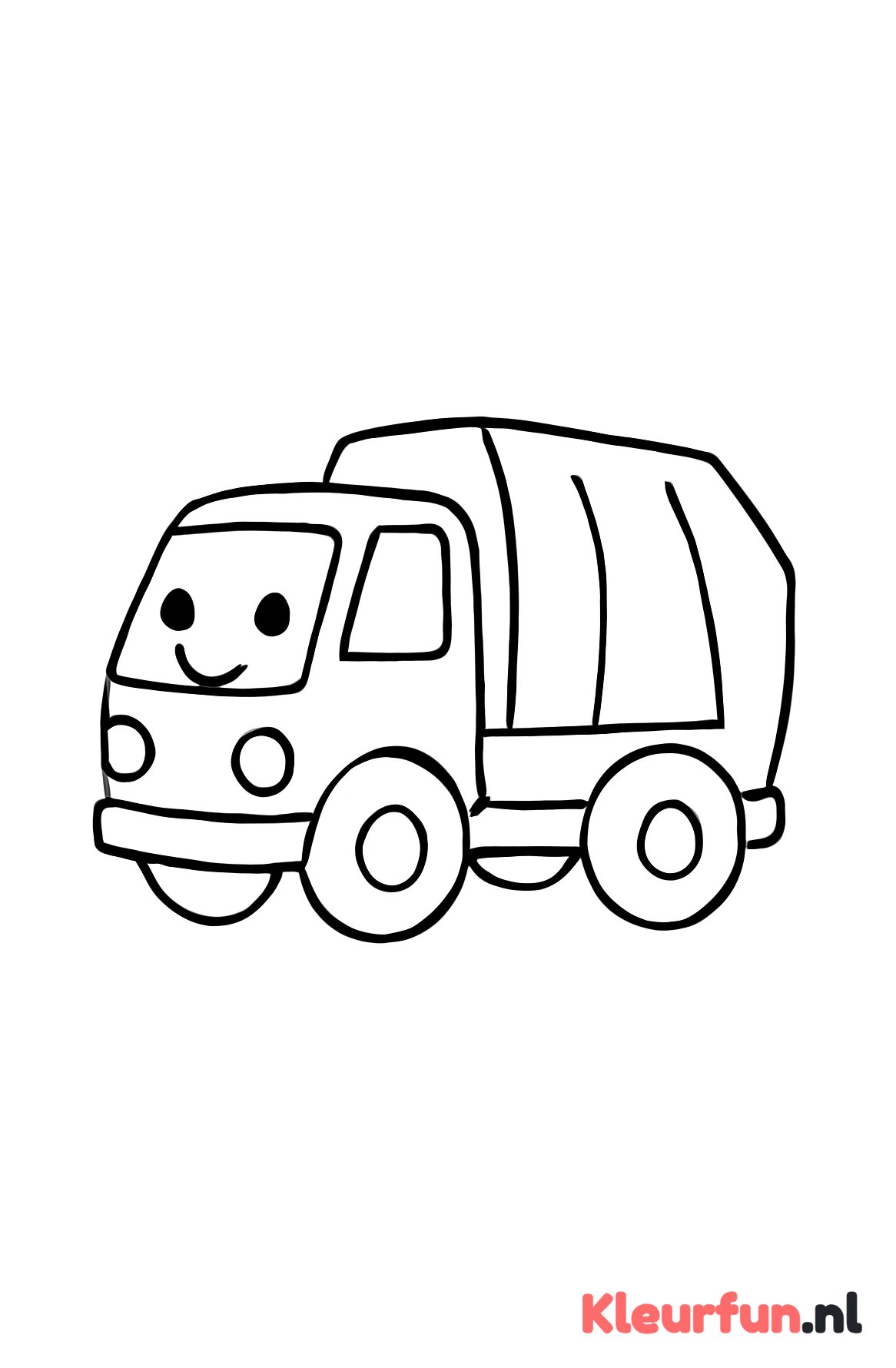 Vrolijke vuilniswagen voor peuters