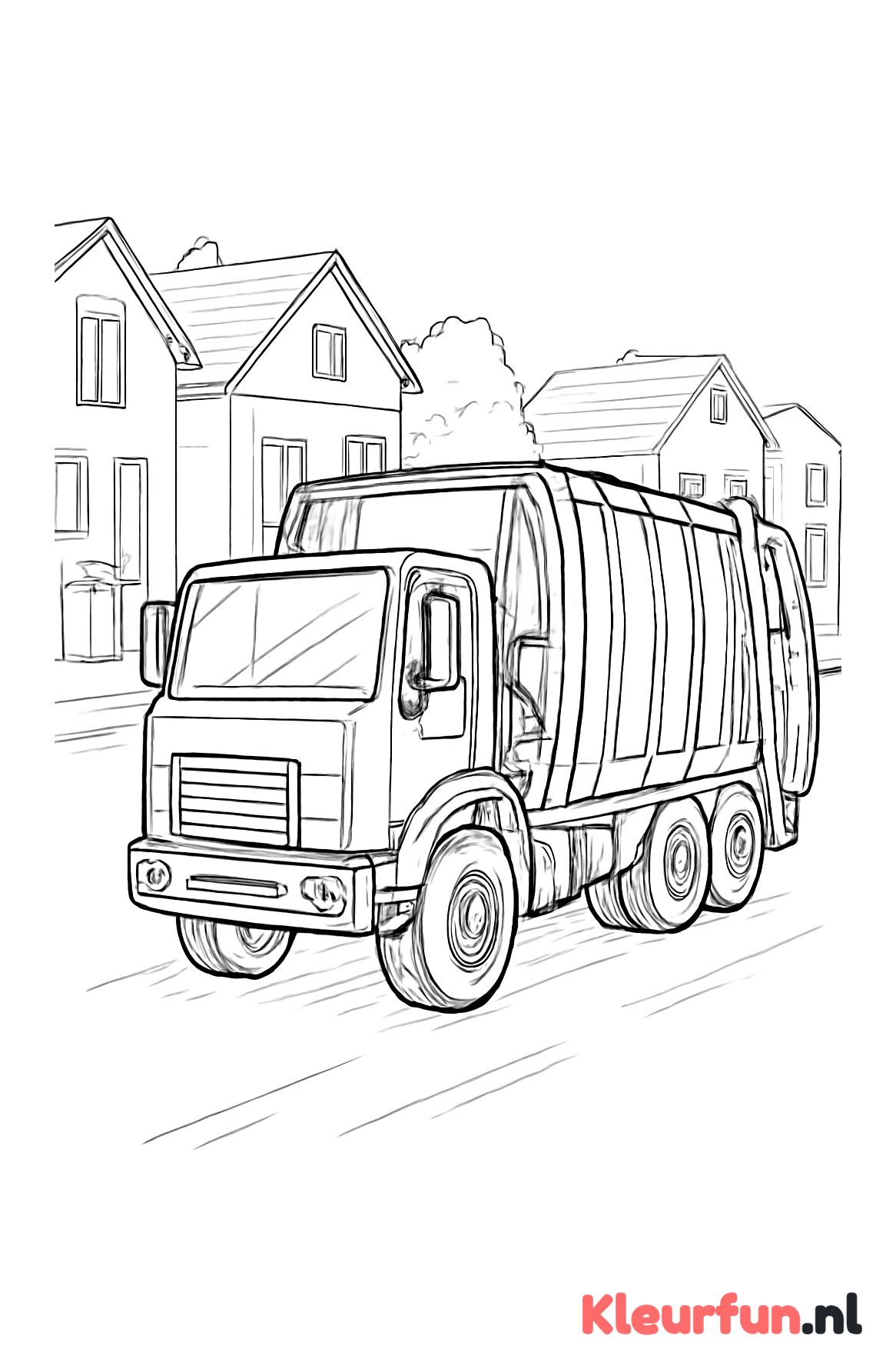 Vuilniswagen op straat