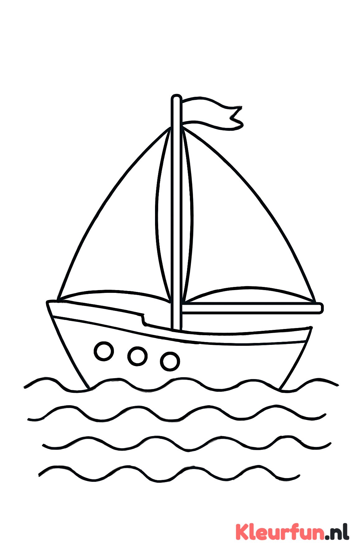 Eenvoudige zeilboot op zee
