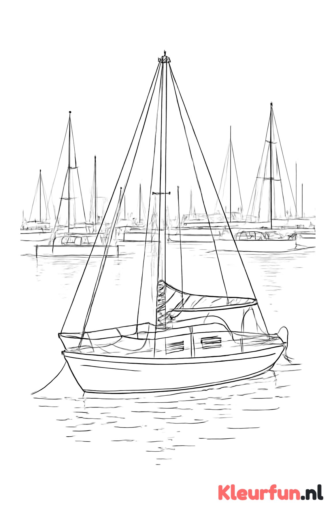 Zeilboot in jachthaven