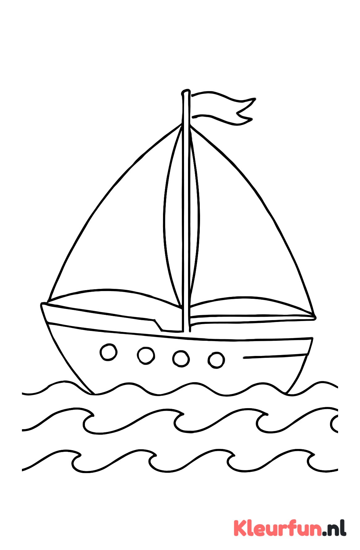 Zeilboot op golven
