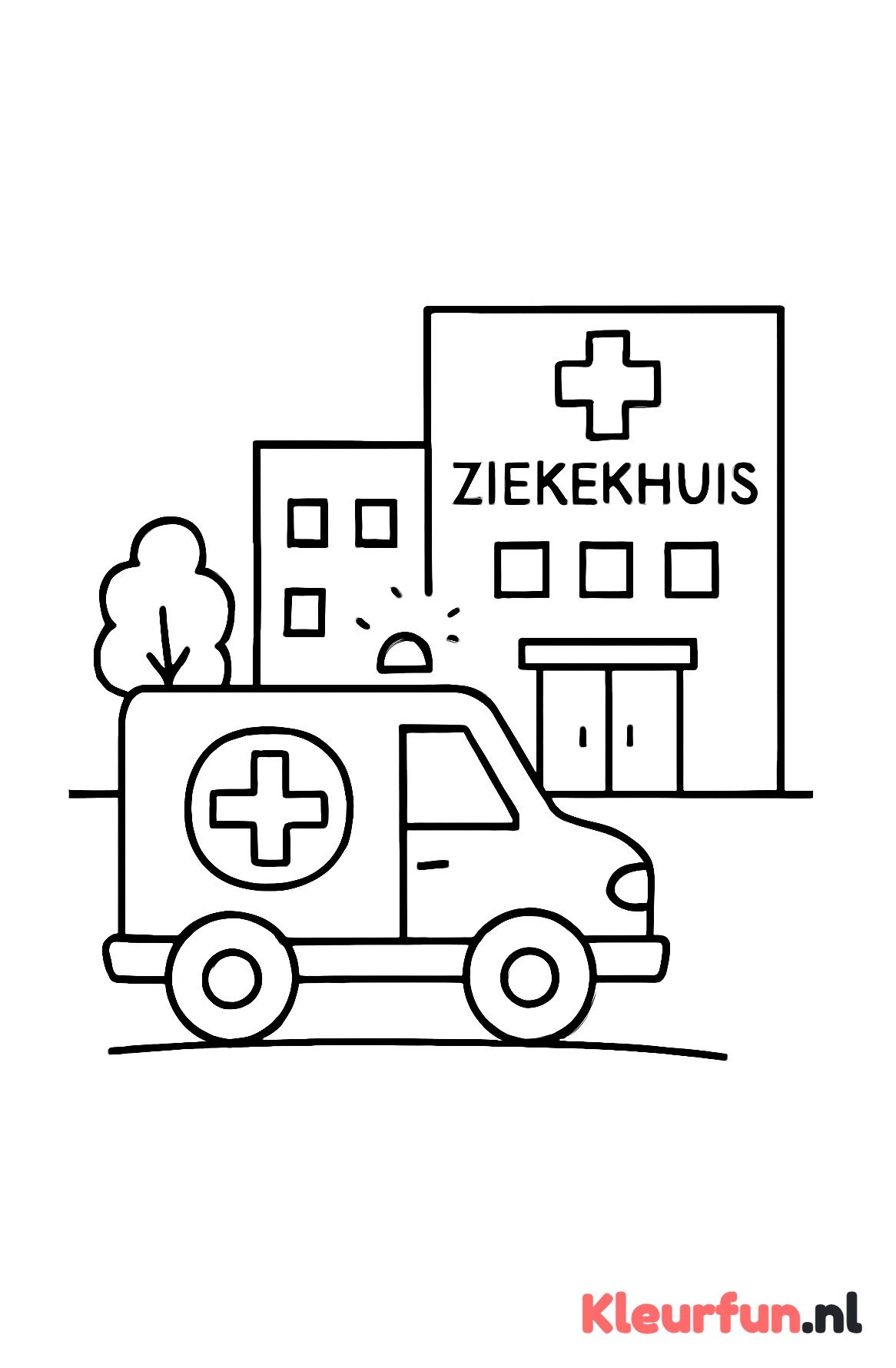 Ziekenauto voor ziekenhuis