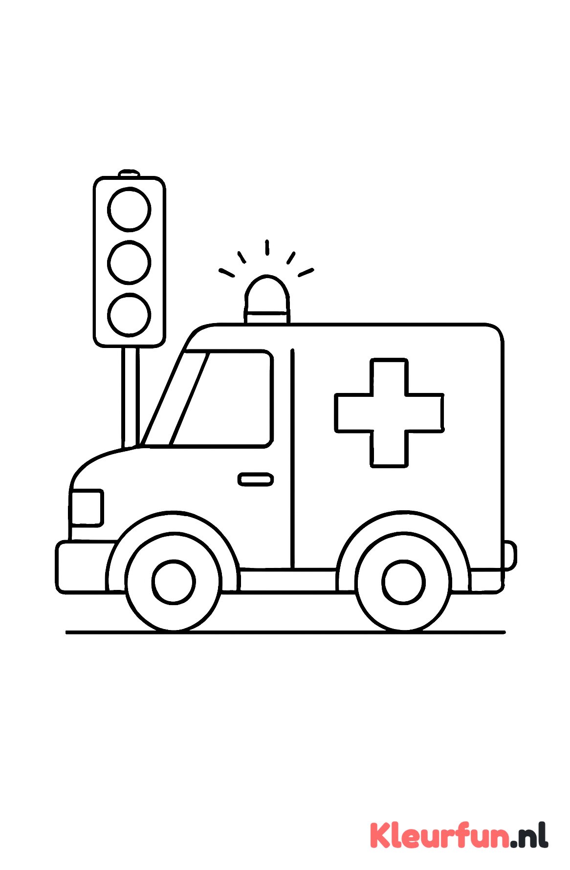 Ziekenwagen bij verkeerslicht