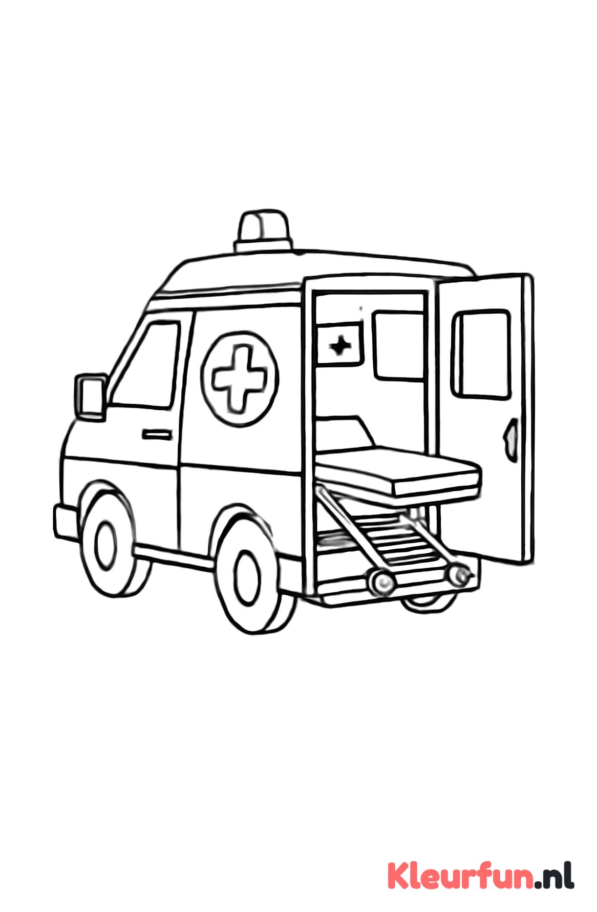 Ziekenwagen met open deuren