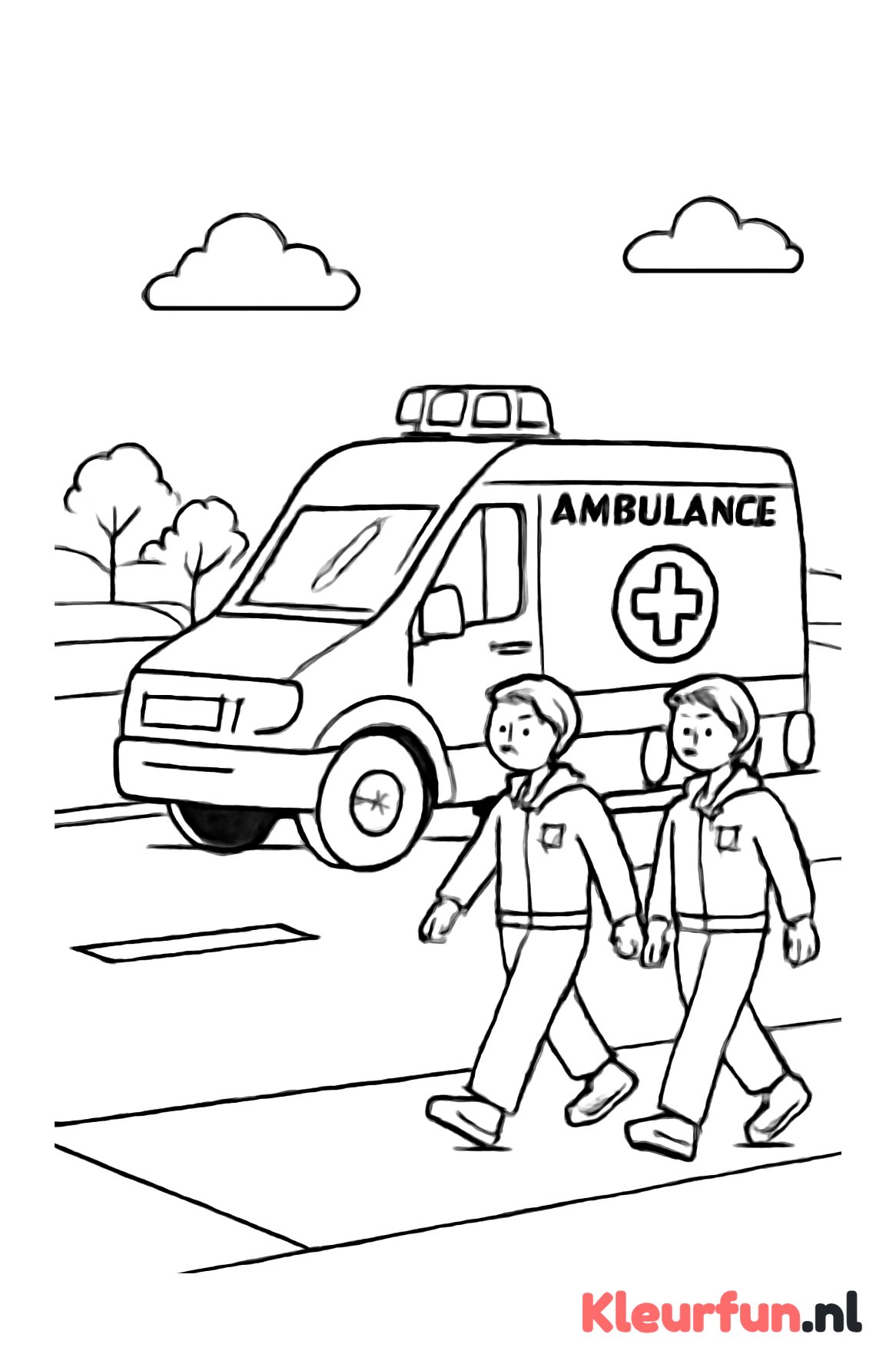 Ziekenwagen op straat