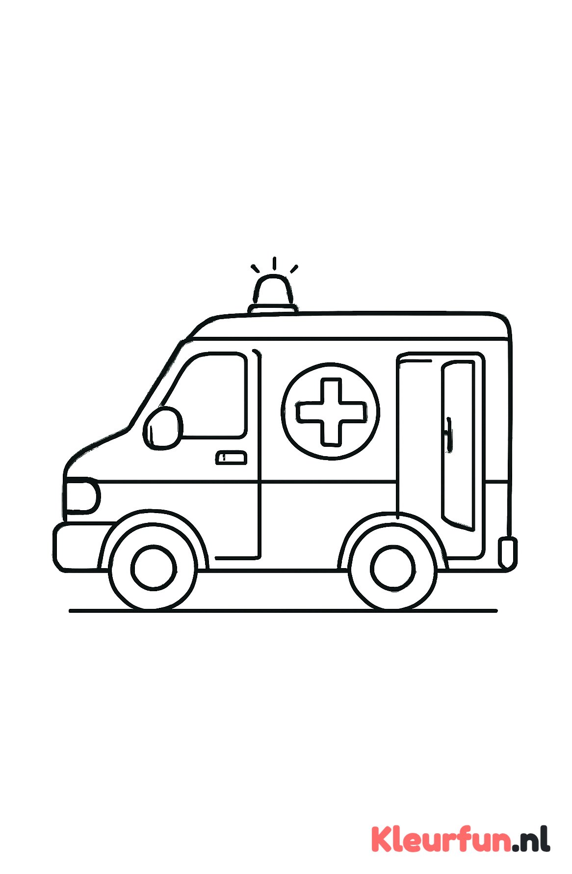 Ziekenwagen met open deur